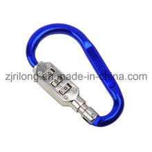 D Shaped Aluminum Alloy Carabiner Keychain with Lock Dr-Z0092